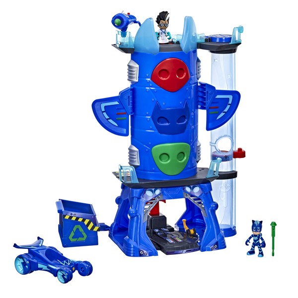 PJ Masks Deluxe Battle HQ Playset with Lights and Sounds, 2 Action Figures, Car Toy, Preschool Toys, Toys for 3 Year Old Boys and Girls and Up
