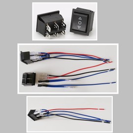 2PCS Momentary Polarity Reverse Switch DC 12V 20A Motor Control DPDT 6 Pin 3 Position (ON)-Off-(ON) AC 110V-220V Automatic Reset Boat Rocker Toggle Switch with Wire