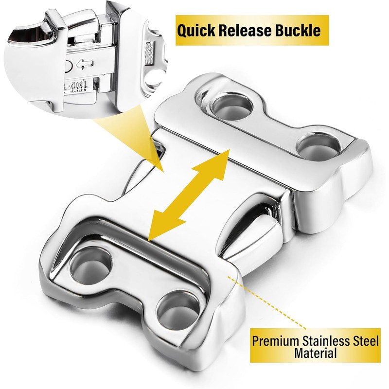 JIPIMON Dog Collar Buckle, Quick Release Stainless Steel Buckle for