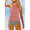 Beachsissi Women's Two-Piece Swimsuits, Padded, Side Drawstring, Swimwear, Halterneck Leopard