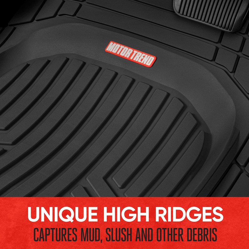 Motor Trend FlexTough Black Floor Mats for Cars & Cargo