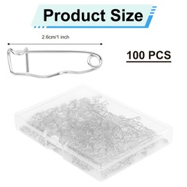 100pcs Curved Safety Pins, Quilting Basting Pins S-Shaped Fasteners Silver Bent Sewing Pin for Quilting Knitting Crafting Sewing Projects Accessories (1 Inch/26mm)