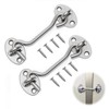 4 Inch Hook and Eye Latch Silver, 2 Pcs Stainless