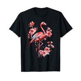 Flamingo Bird Floral Flamingo Lover Motif Nature Artwork T-Shirt