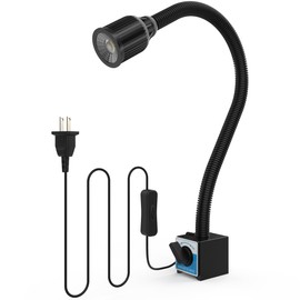 Magnetic Work Light, LED Lathe Machine Light with Flexible Gooseneck and Magnetic Base, Shop Tool Lamp for Lathe, Work Bench, Sewing Machine, Grill, Industrial Lightin 120V