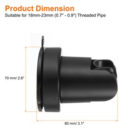sourcing map 2pcs Shower Head Holder, Suction Cup Shower Head Holder, Handheld Removable Showerhead and Wall Mounted Suction Bracket (Round, Black)