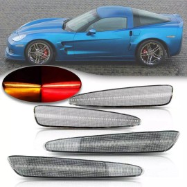 Vette Lights Laser 2005-2013 C6 Corvette Clear Lens Laser LED Side Markers