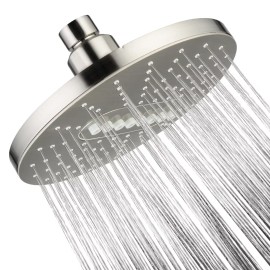 BRIGHT SHOWERS New 2 Spray Settings Fixed 6.3'' Rain Showerhead -Brushed Nickel PSH2320-02