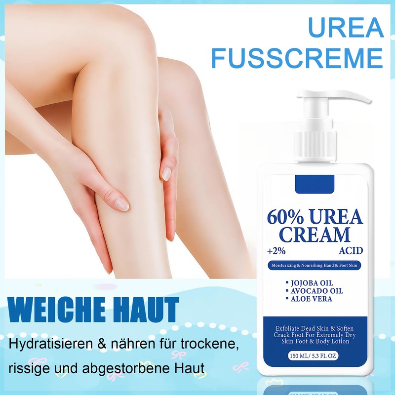 Virellay Urea Cream 60 Percent Foot Cream for Dry, Cracked