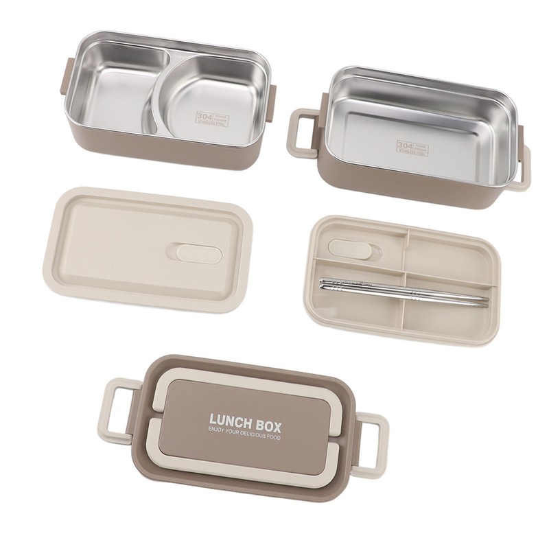 2 Tier Stackable Bento Box 304 Stainless Steel Insulated Lunch