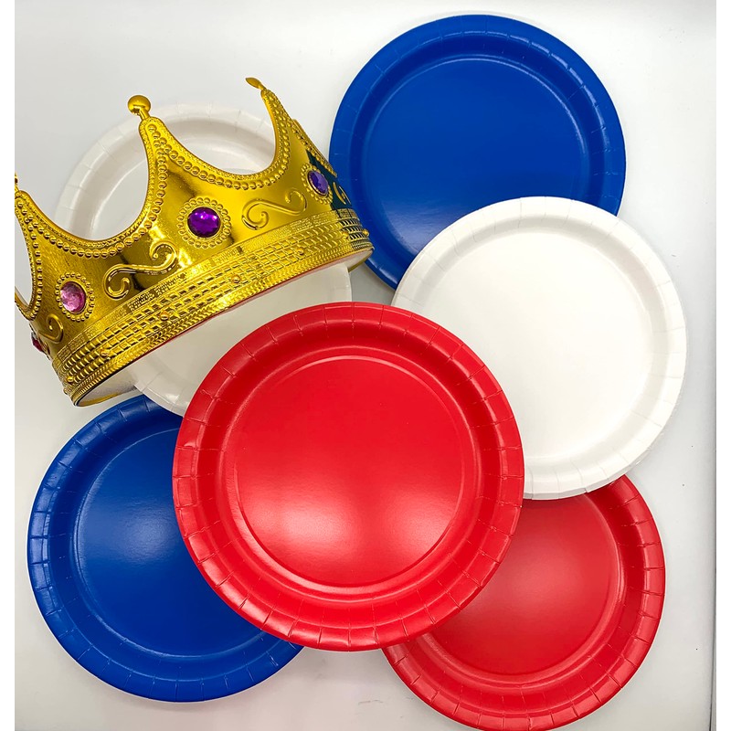 Beautiful Balloons Red White and Blue Royal Paper Plates x