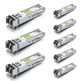 [8 Pack] 1G SFP SX LC Multimode Module 550 Metres, 1000Base-SX Mini-Gbic Transceiver Compatible with Cisco GLC-SX-MMD, Meraki, Mikrotik, Ubiquiti UniFi UF-MM-1G, Netgear, D-Link, Zyxel and More