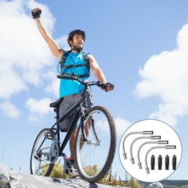 Bike V Brake Noodle Cable Guide Pipe Set, with 4 Pcs Bicycle Brake Cable Guide Pipe, and 4 Pcs Rubber Boots, Bicycle Brake Bend Pipe, for Mountain Bike Road Bicycle Accessories