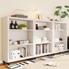 FUSUNBAO 3-Tier Bookshelf with Wheels Book Storage Organizer Bookcase Floor