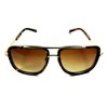 Mogul Bold Square Oversized Metal & Plastic Aviator Sunglasses (Tortoise
