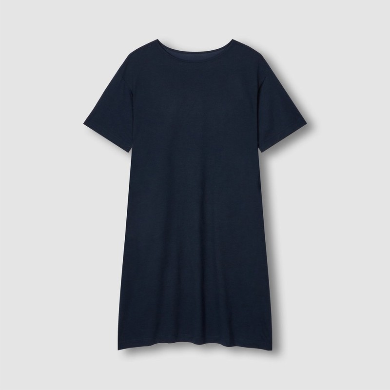 jaju [JAJU] Women's Soft 5-Button Lounge Dress_Navy