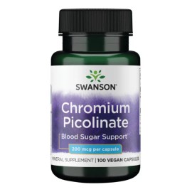 Swanson Suplemento De Picolinato De Cromo 200 Mg, 100 Cáp Sabor Sin sabor