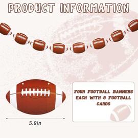 Gersoniel 4 Piezas Decoraciones de Fiestas de Fútbol Banner de Fútbol Colgante para Día del Juego de Fútbol Americano Recortes de Papel de Fútbol DIY para Fiestas de Cumpleaños con Temática de Fútbol