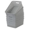 Cadine Grey Plastic Storage Baskets, 6 Pieces, Small Basket, Storage