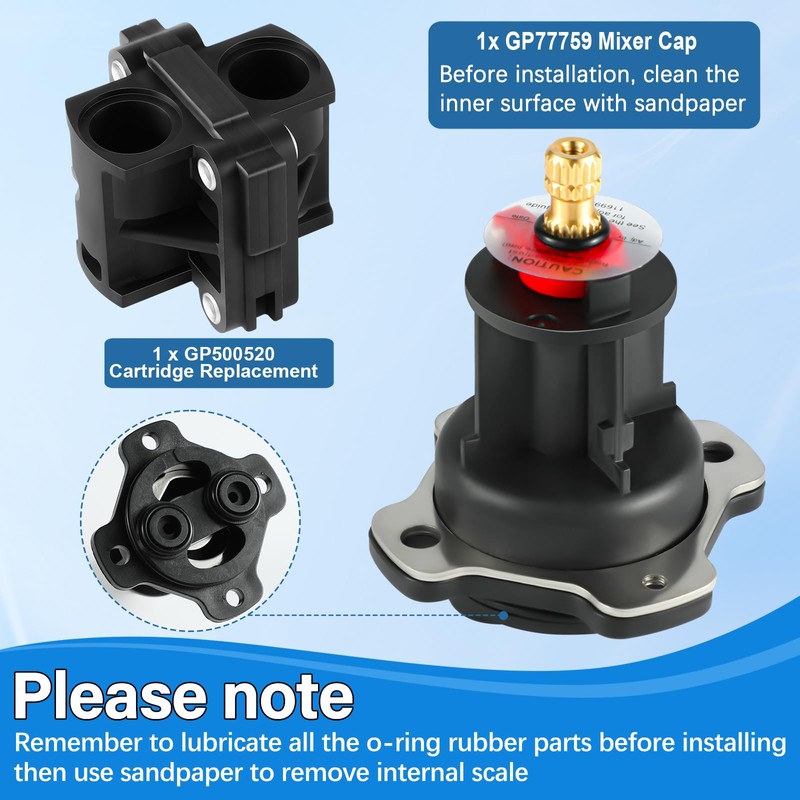 GP76851 Mixer Cap and GP500520 Pressure Balancing Unit Kit, Compatible