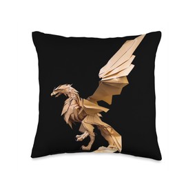 Origami Master Folding Paper Craft Origami Griffin Japanese Art Paper Folding Artist Throw Pillow, 16x16, Multicolor