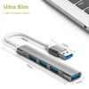 USB 3.0ハブ 4イン1 USBポートハブスプリッター ウルトラスリム ハブドングルエクスパンダー ノートパソコン、フラッシュドライブ、HDD、コンソール、プリンター、カメラ、Keyborad、マウス、5Gbpsデータ転送、アルミニウム