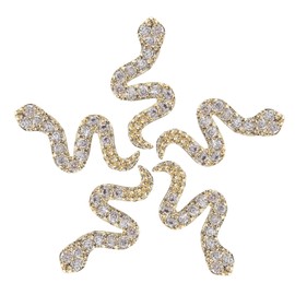 WOONEKY Snake Nail Charms Set Gold Metal Rhinestones 3D Nail Jewelry DIY Accessory for Women