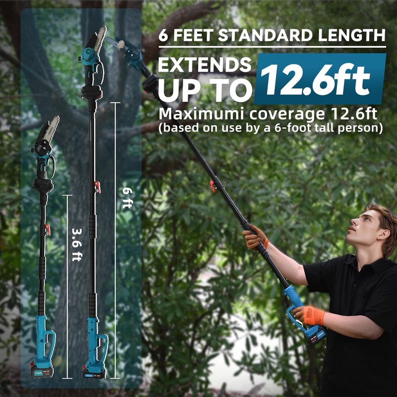 Jovant Cordless Pole Saws for Tree Trimming,2-In-1 Mode Cordless Pole