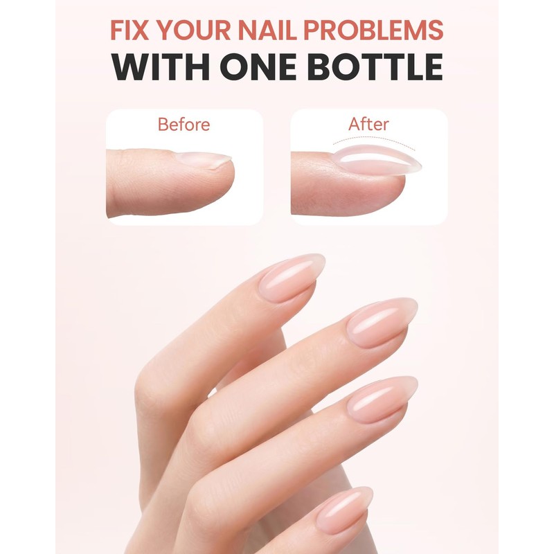 Makartt Rubber Base Builder Gel 15ml - Nude 6-in-1 for