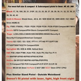 OWB Adjustable Leather Holster Compatible with Glock 17 19 43X for Taurus G2C G3 G3C fits M&P 9mm Shield for Sig P365 P320 for Springfield XDS, with Adjustable Strap/Right Hand