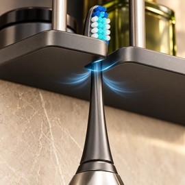 Wall Mounted Toothbrush Holder for Bathroom Organization – No-Drill Toothpaste Storage Rack for Space-Saving Daily Use