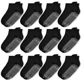 ELUTONG Toddler Socks Baby Non Slip Socks 12 Pairs Toddler Grip Socks Anti Slip Socks for 1-3 Years Boys and Girls