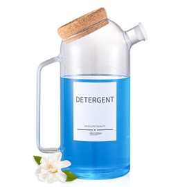 Liquid Laundry Detergent Dispenser(60oz) with Lables,Glass Laundry Detergent Dispenser,Laundry Detergent Container Laundry Liquid Dispenser