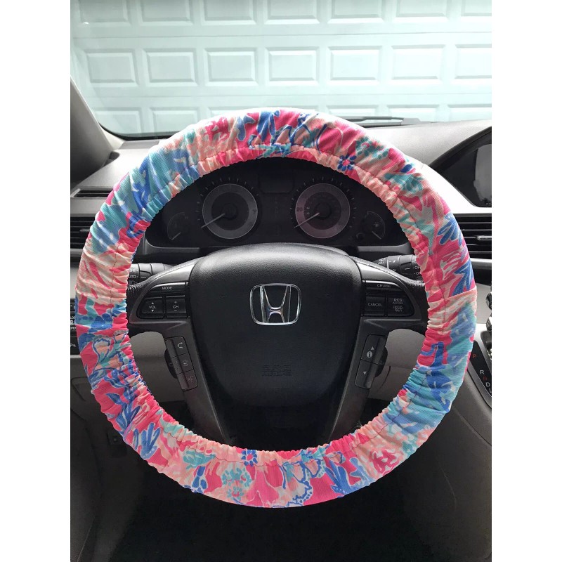 Designer Lilly Fabric steering wheel cover