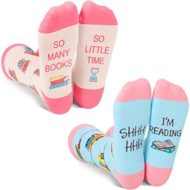 Zmart Book Lover Gifts for Women Females, I'm Reading Book Gifts for Book Lovers Readers, Crazy Book Reading Socks for Girls Students