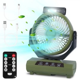 20000mAh Rechargeable Portable Fan Flashlight Remote Control Oscillating Camping Light Hanging Hook Outdoor Lighting SupplyType: Camping Fan