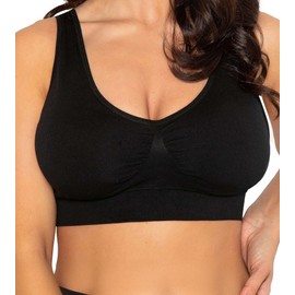 Conturve Wirefree High Support Bra - Adjustable, Shaper (Cups AA-FF) + Extra Bra Extender, Offers Back Support - Black