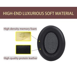 ACCIUK Replacement Ear Pads, Compatible with Sony WH-1000XM4 Headphones, Made of Soft Protein Leather and Memory Foam, Replacement Ear Pads for Repair Accessories (Black)