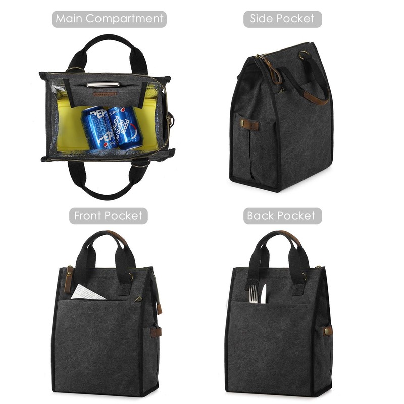 SMRITI Insulated Canvas Lunch Bag for Women/Men-9.6 L Reusable Leakproof