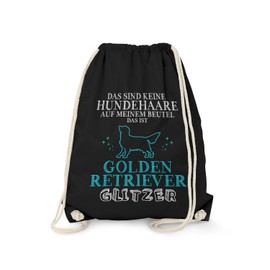 Fashion Alarm Sports Bag – That's No Hair – Dog Golden Retriever Glitter Fun Rucksack Slogan Funny Breed Dog Owners Gift Idea, Black