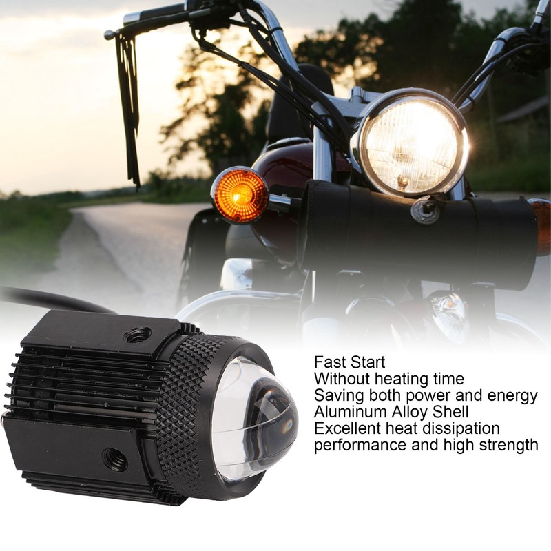 Pair Motorcycle LED Spotlight High Low Beam Yellow White Light