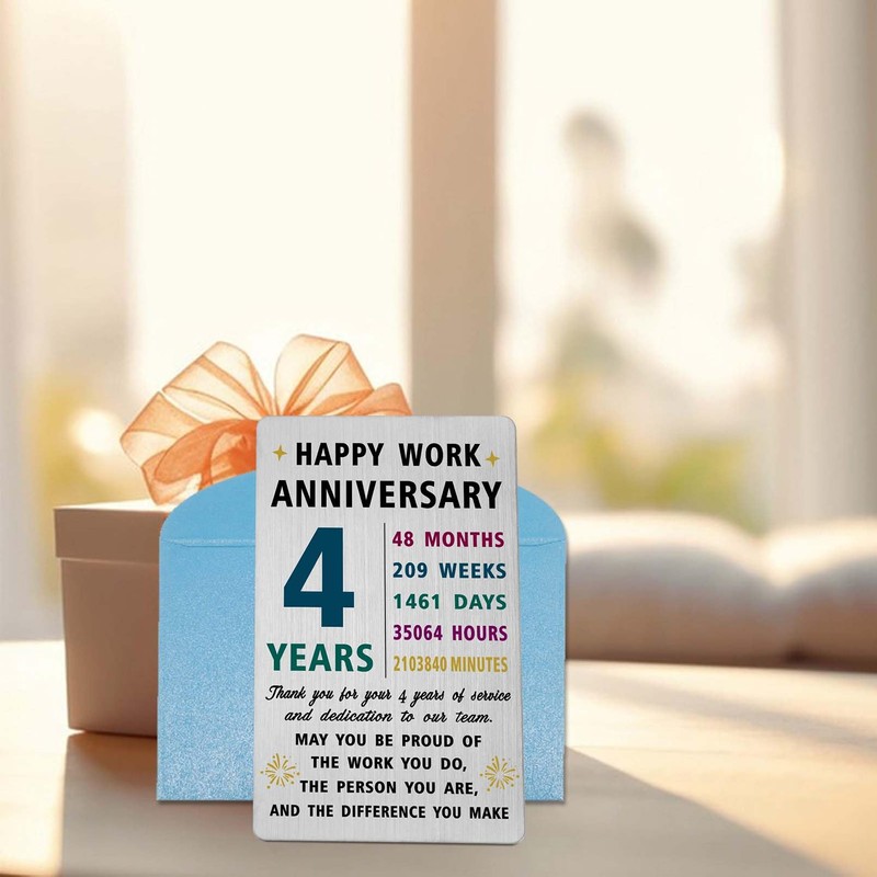 Richesele 4th Work Anniversary Card - Thank You 4 Years