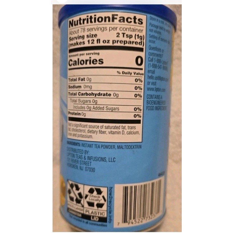 Lipton 3 PACK NEW Lipton Caffeinated Unsweetened Instant Iced Tea