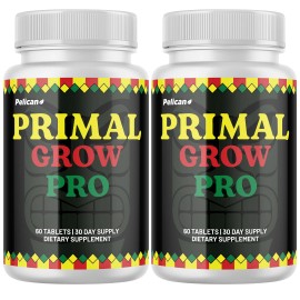 Pelican Vitamins Primal Grow Pro- Men's Health & Bodybuilding- 2 Bottles- 120 Tablets
