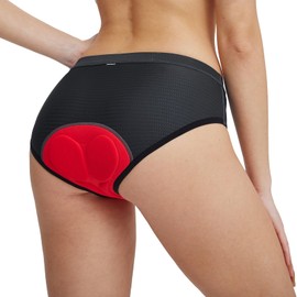 BALEAF Women's Cycling Underwear Padded Bike Shorts Mesh Biking Padding Briefs Spin Biker Riding Liner Black X-Large