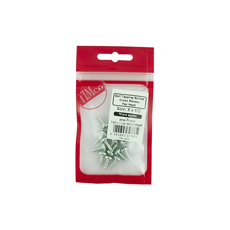 TIMCO Self-Tapping Pan Head Silver Screws - 10 x 3/4