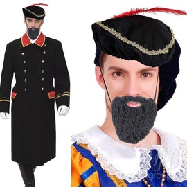 Renaissance Costume Accessories Set, Renaissance Hat Medieval Hat with Beard, Historical Shoe Buckle Colonial Shoe Buckle, White Costume Socks, Medieval Costume for Men Women Renaissance Accessories