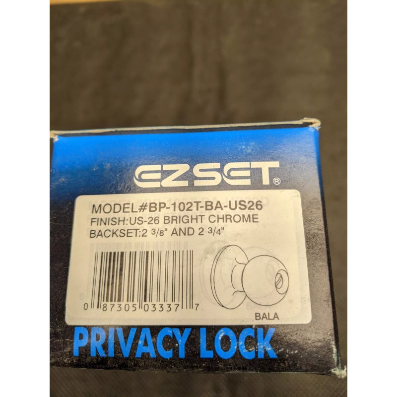 EZ-Set EzSet privacy lock model bp-102tba-us26 us-26 bright chrome 2-3/8