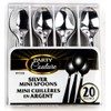 Mini Spoon for Desserts Cakes - 20 Silver Disposable Mini