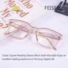 FEISEDY Square Computer Reading Glasses Simple Blue Light Blocking Glasses